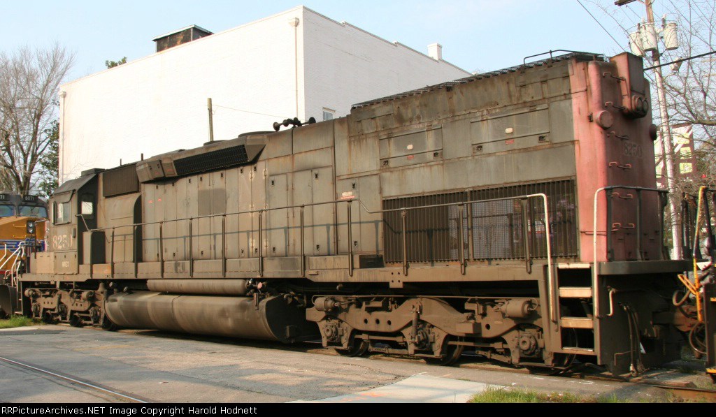 NREX 8250 heads out of town on NS train 349